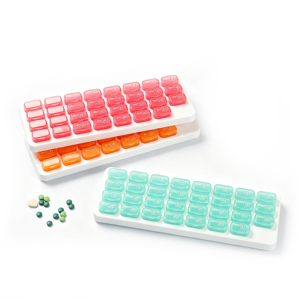 31-Tage-Pillendose im Tastatur-Stil