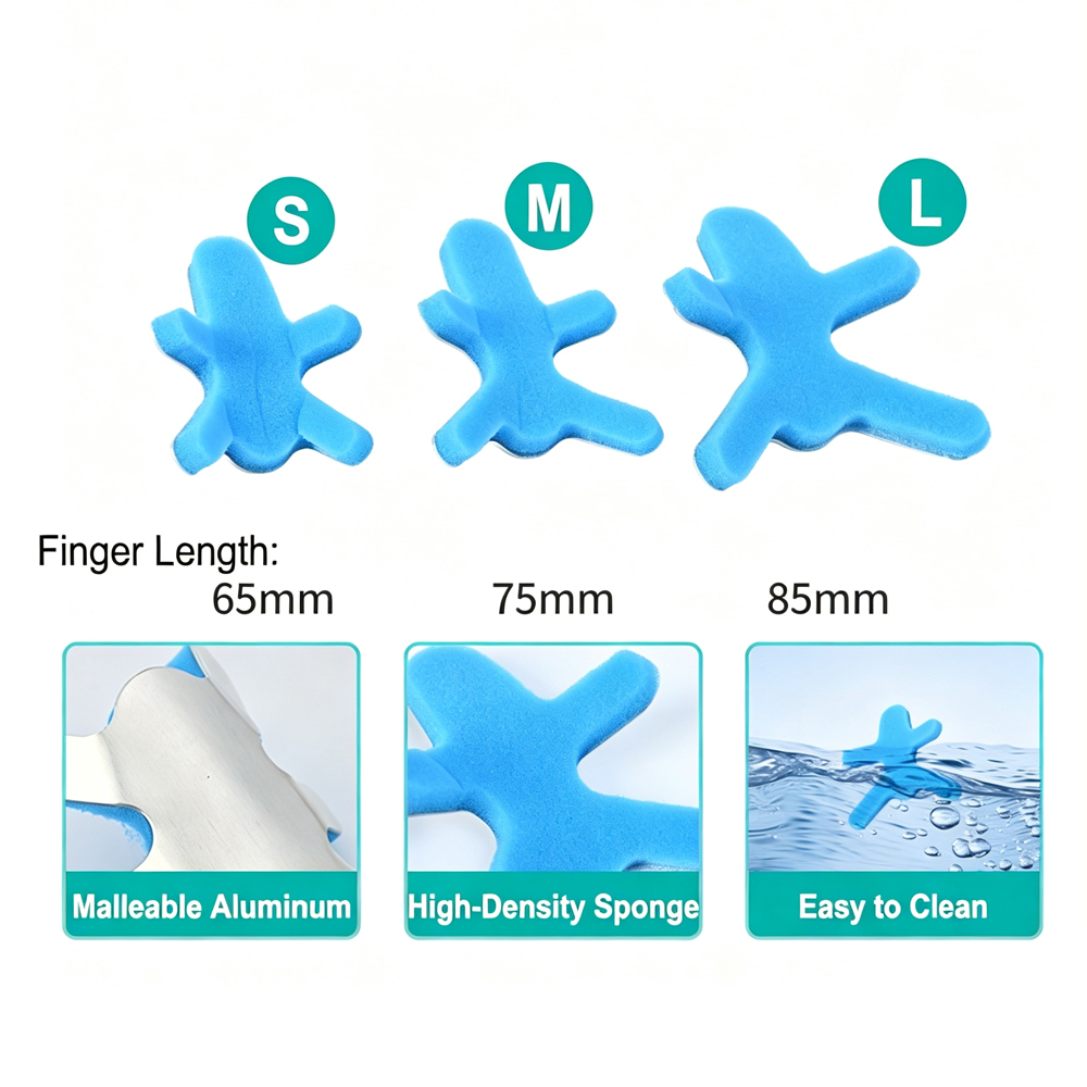 Fingerschiene-Wegfahrsperre, froschförmiger, biegsamer Aluminium-Fingerstabilisator mit Komfort-Schwammeinlage, Schmerzlinderung für Hammerfinger, Arthritis, verstauchte und gebrochene Finger, 3 Längengrößen