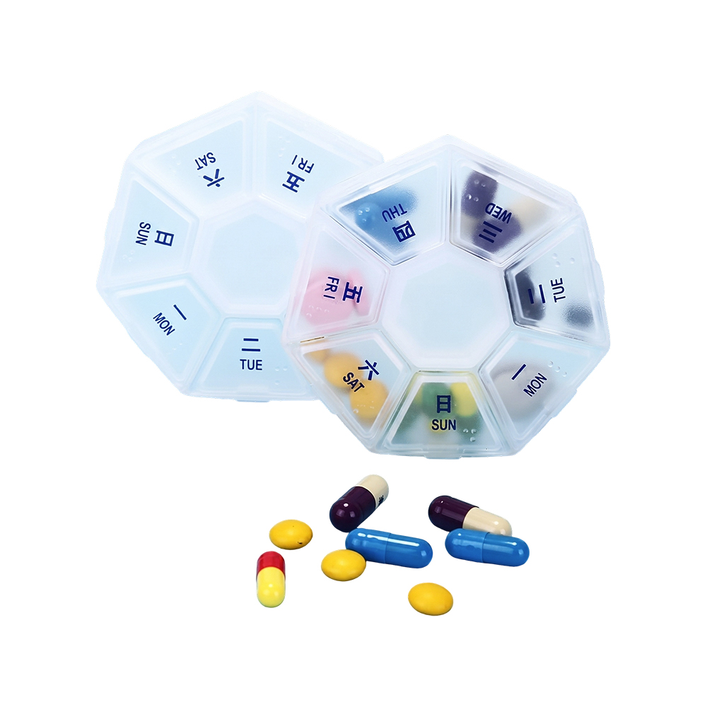 Sechseckige tragbare 7-Tage-Pillendose