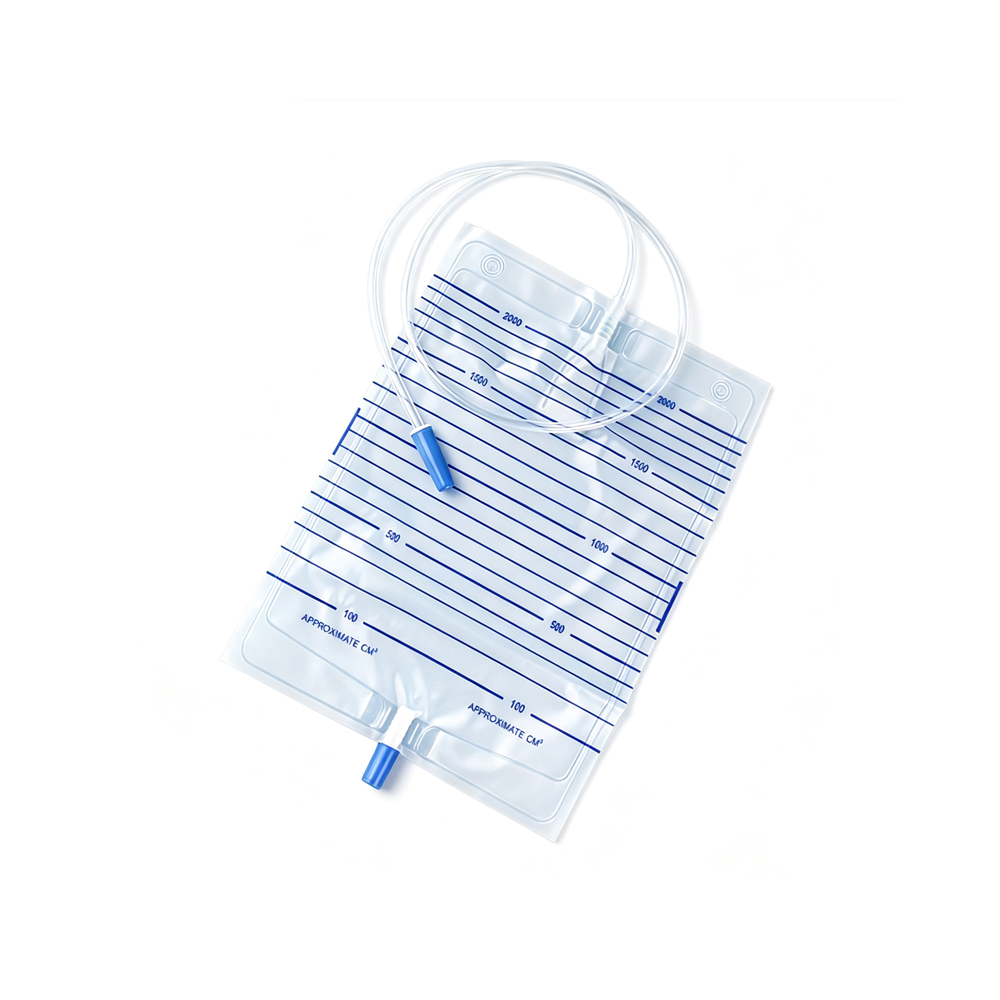1000 ml/1500 ml/2000 ml medizinischer, leicht zu entleerender Urinbeutel mit Zug- und Druckventil
