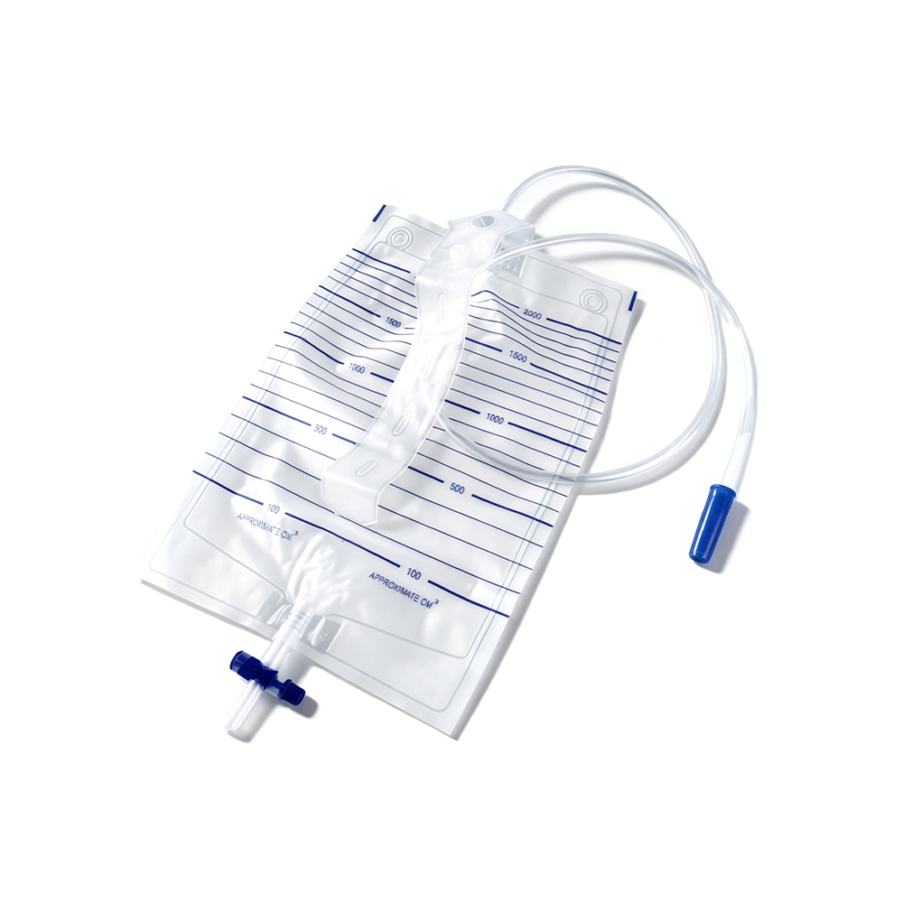 Hochwertiger 2000-ml-Urinbeutel aus medizinischem PVC mit Streamer