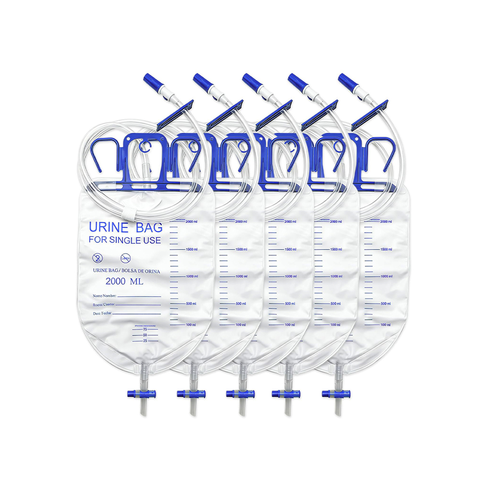 Luxuriöser 2000-ml-Anti-Reflux-Option, latexfreier Urindrainagebeutel mit 10 mm extrabreitem Schlauch